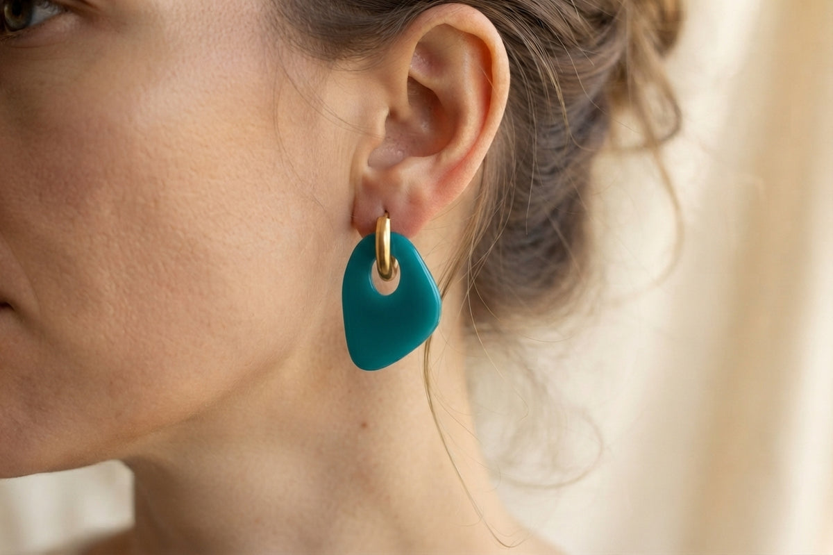 Boucles d'oreilles Milos - Bleu canard
