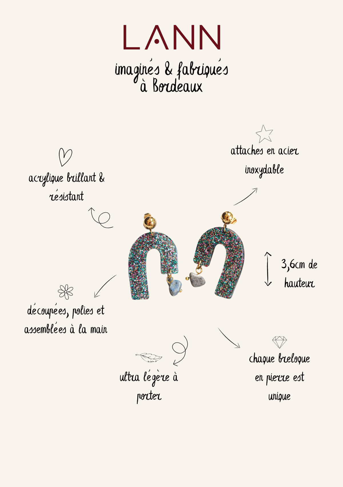Boucles d'oreilles Granada - Paillettes