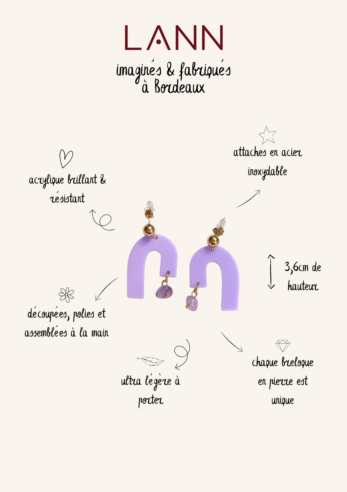Boucles d'oreilles Granada - Lilas