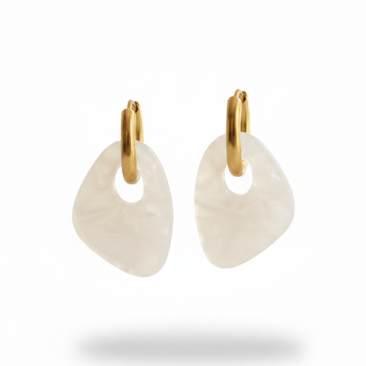 Boucles d'oreilles Milos - Blanc Irisé
