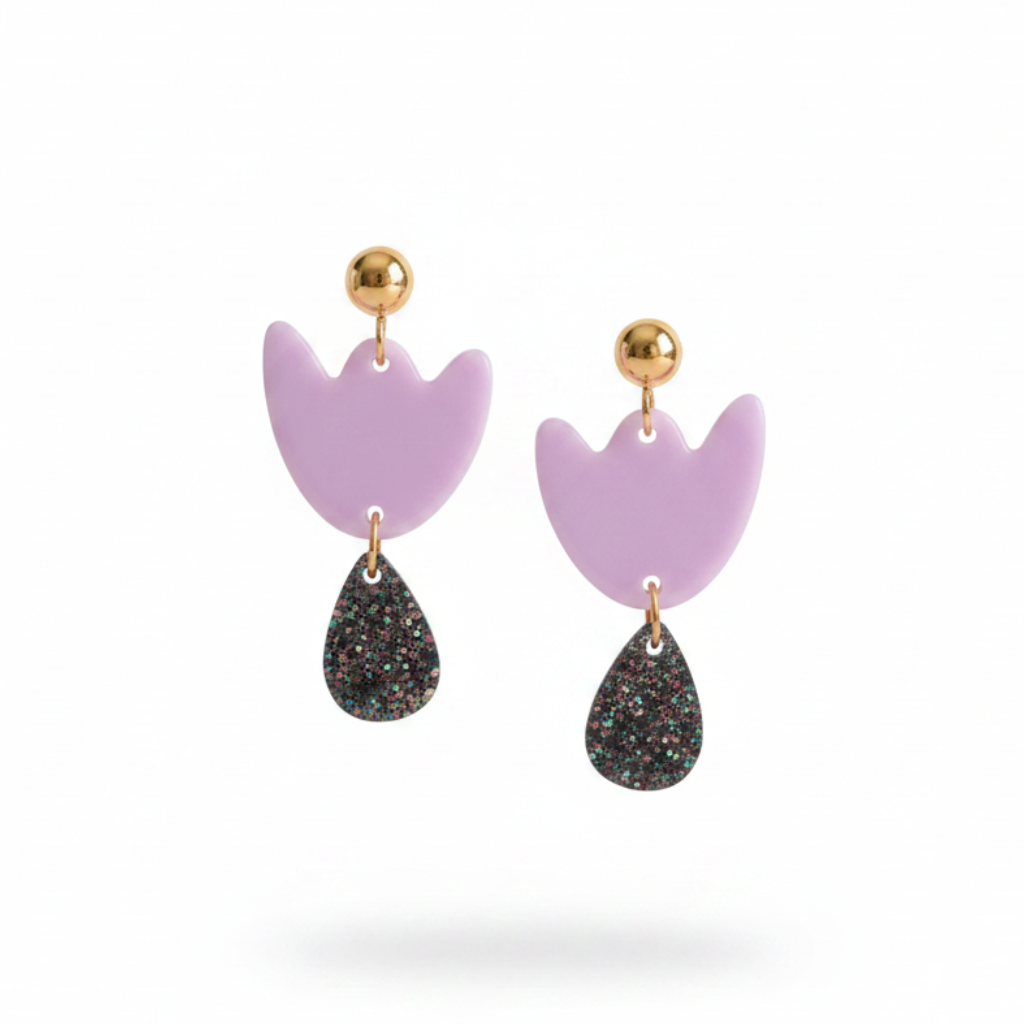 Boucles d'oreilles Breda - Lilas & Paillettes