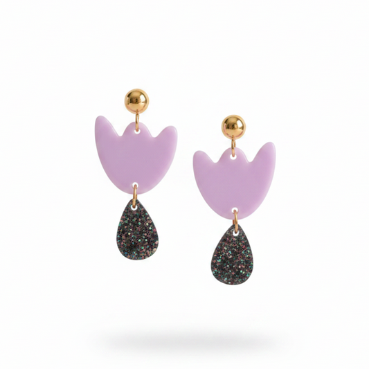 Boucles d'oreilles Breda - Lilas & Paillettes