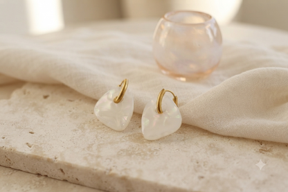 Boucles d'oreilles Milos - Blanc Irisé