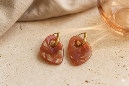 Boucles d'oreilles Milos - Marron/Caramel Irisé
