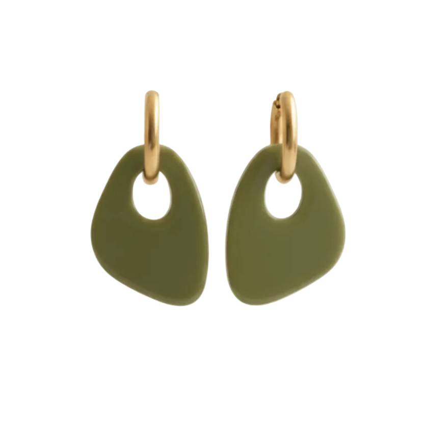 Boucles d'oreilles Milos - Vert Olive