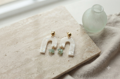 Boucles d'oreilles Granada - Blanc irisé