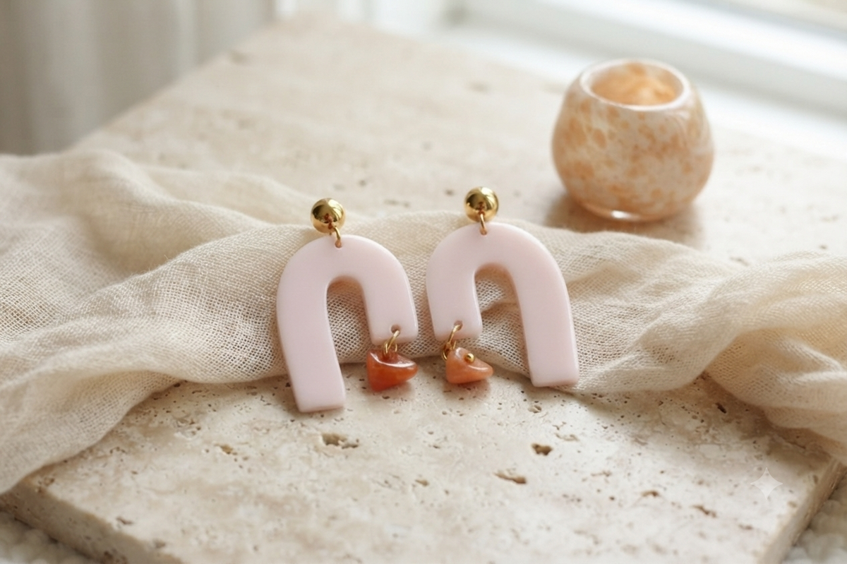 Boucles d'oreilles Granada - Rose pâle