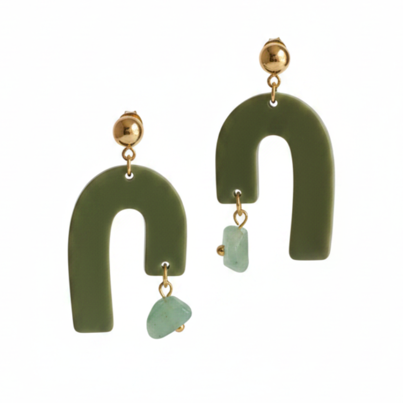 Boucles d'oreilles Granada - Vert olive