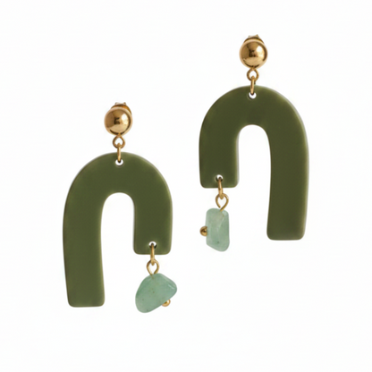 Boucles d'oreilles Granada - Vert olive