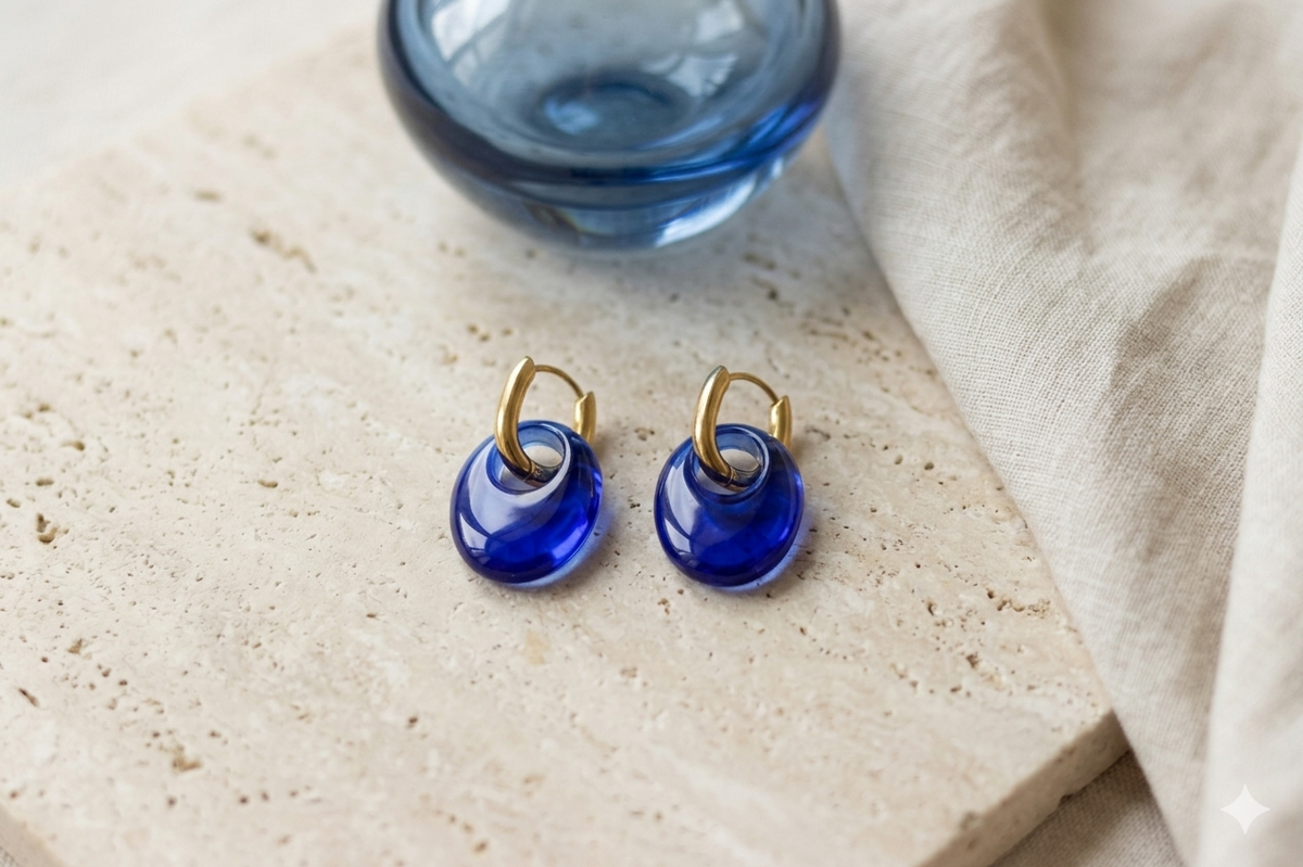 Boucles d'oreilles Oslo - Bleu saphir