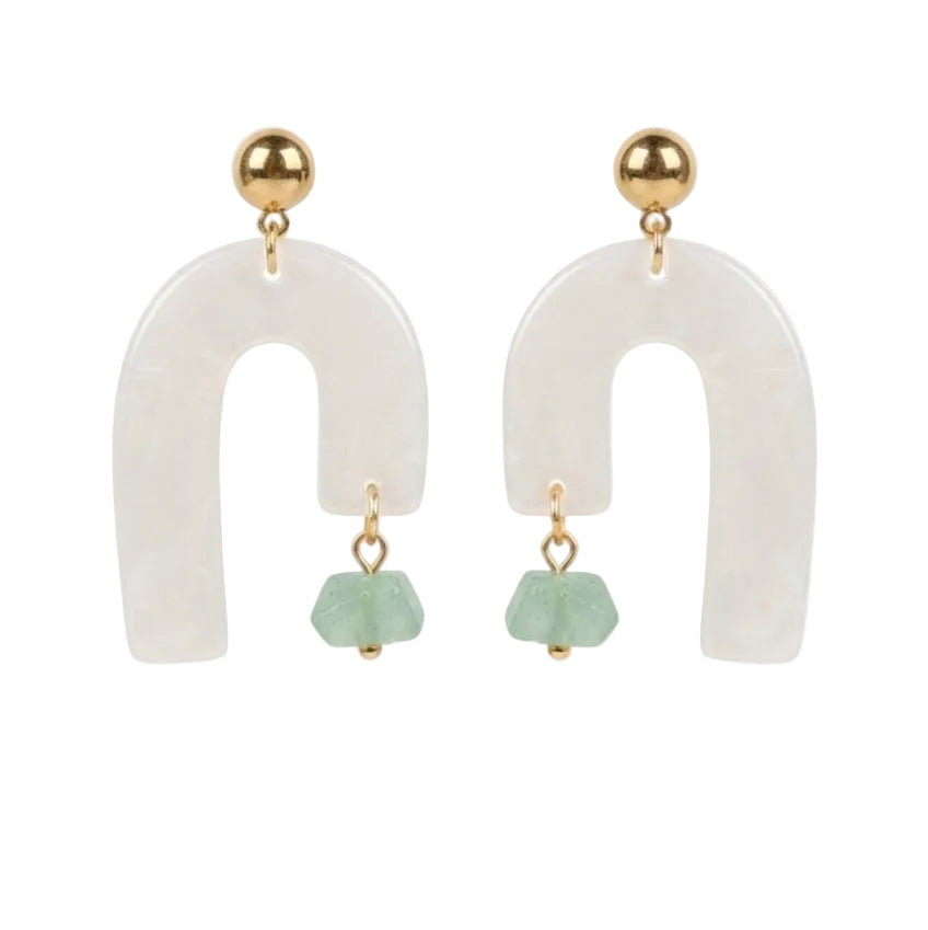 Boucles d'oreilles Granada - Blanc irisé