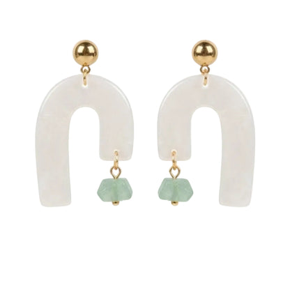 Boucles d'oreilles Granada - Blanc irisé