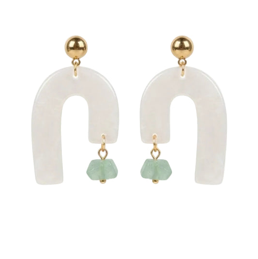 Boucles d'oreilles Granada - Blanc irisé