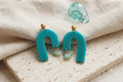 Boucles d'oreilles Granada - Bleu canard