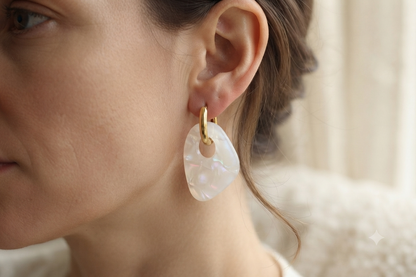 Boucles d'oreilles Milos - Blanc Irisé