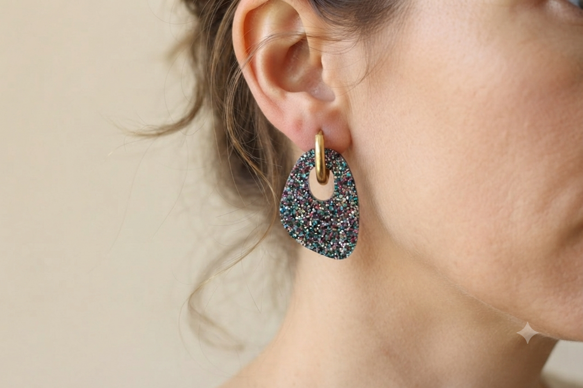 Boucles d'oreilles Milos - Paillettes multicolores