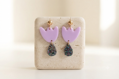 Boucles d'oreilles Breda - Lilas & Paillettes