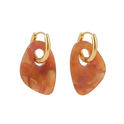 Boucles d'oreilles Milos - Marron/Caramel Irisé
