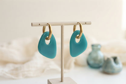 Boucles d'oreilles Milos - Bleu canard