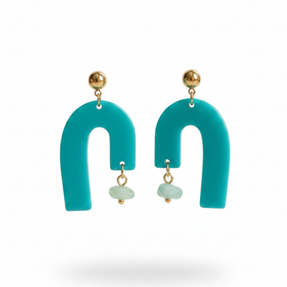 Boucles d'oreilles Granada - Bleu canard