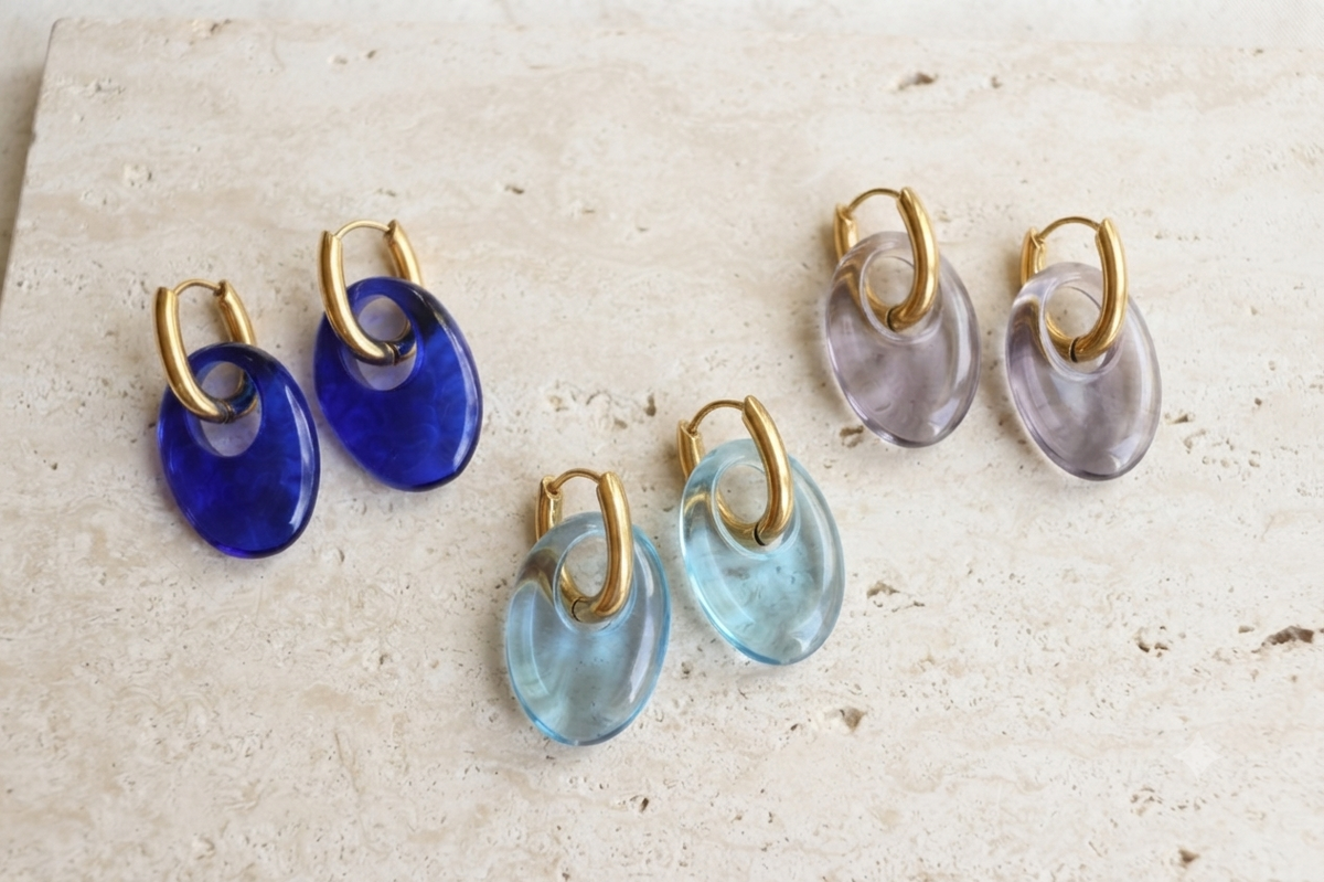 Boucles d'oreilles Oslo - Gris clair