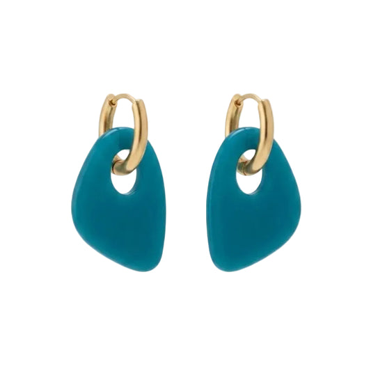 Boucles d'oreilles Milos - Bleu canard
