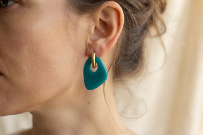 Boucles d'oreilles Milos - Bleu canard