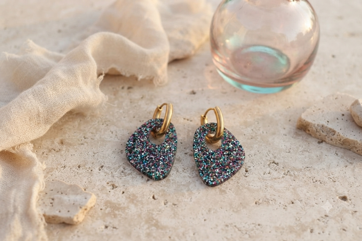 Boucles d'oreilles Milos - Paillettes multicolores
