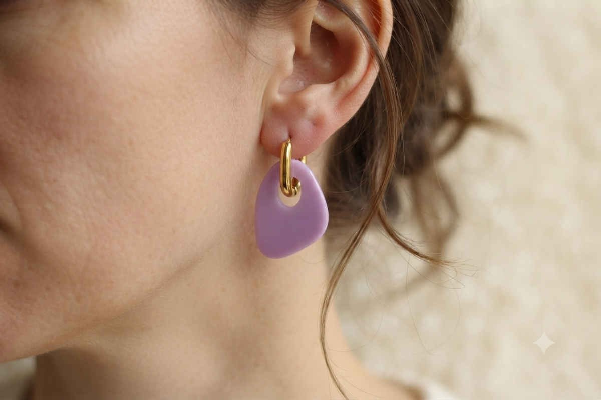Boucles d'oreilles Milos - Lilas