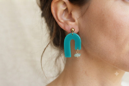 Boucles d'oreilles Granada - Bleu canard