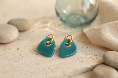 Boucles d'oreilles Milos - Bleu canard