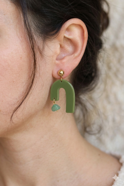 Boucles d'oreilles Granada - Vert olive