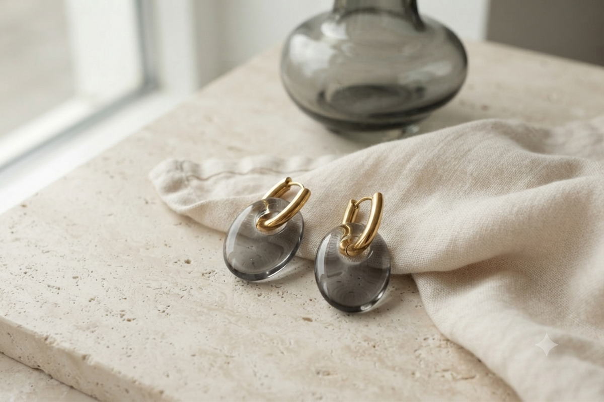 Boucles d'oreilles Oslo - Gris clair