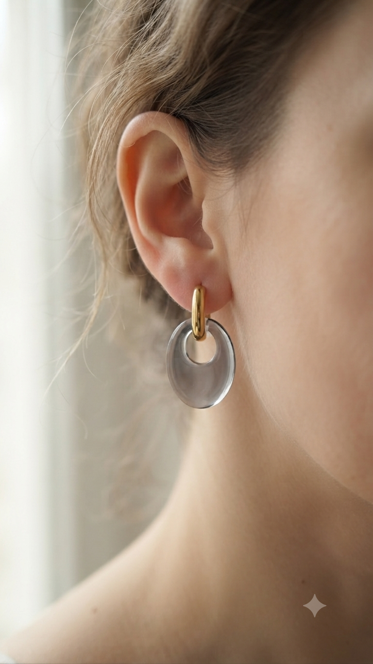 Boucles d'oreilles Oslo - Gris clair