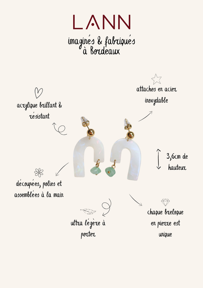 Boucles d'oreilles Granada - Blanc irisé