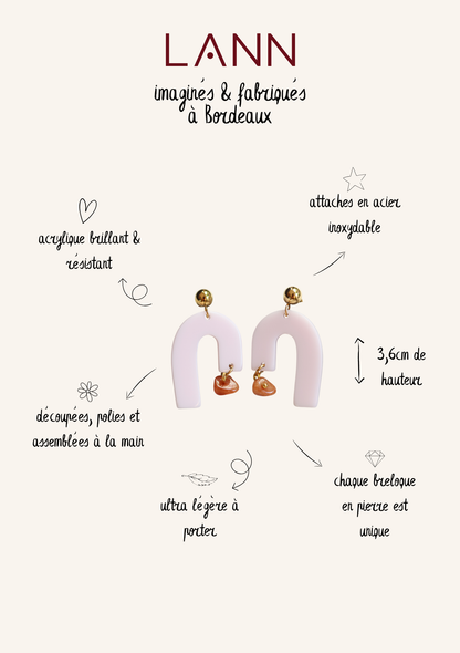 Boucles d'oreilles Granada - Rose pâle