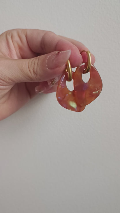 Boucles d'oreilles Milos - Marron/Caramel Irisé