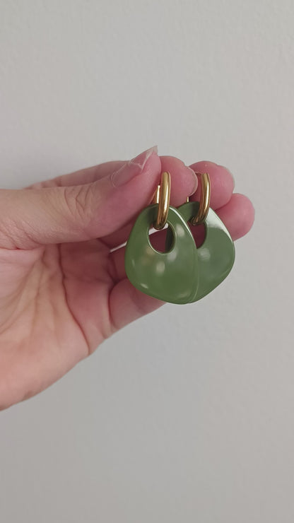 Boucles d'oreilles Milos - Vert Olive