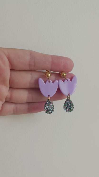 Boucles d'oreilles Breda - Lilas & Paillettes