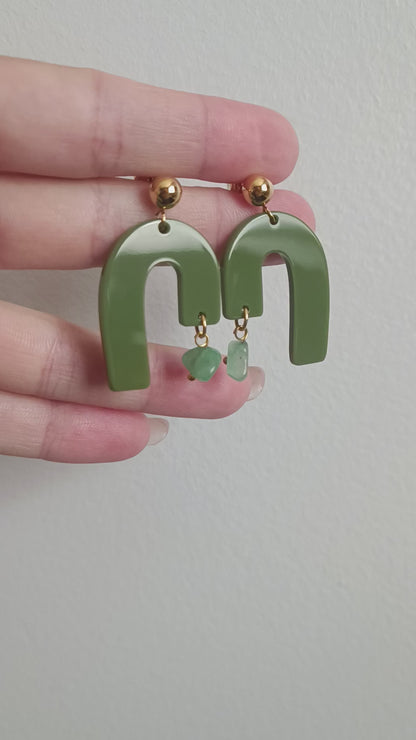 Boucles d'oreilles Granada - Vert olive