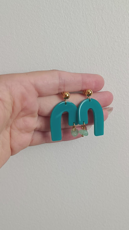 Boucles d'oreilles Granada - Bleu canard