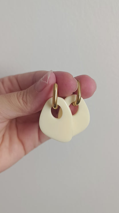 Boucles d'oreilles MILOS jaune beurre/crème