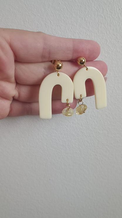 Boucles d'oreilles Granada - Jaune beurre/crème